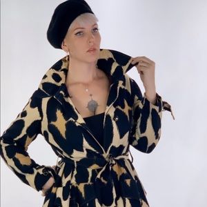 Women Cheetah Trench Coat